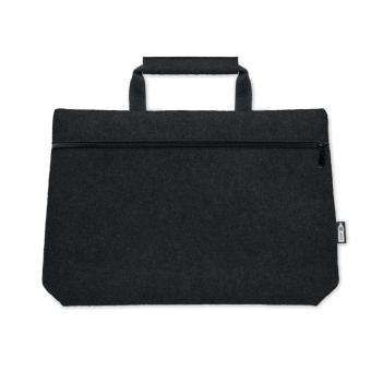 TAPLA RPET felt zippered laptop bag Black