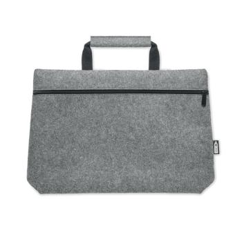 TAPLA RPET felt zippered laptop bag Convoy grey