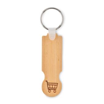 COMPRAS Bamboo euro token key ring Timber