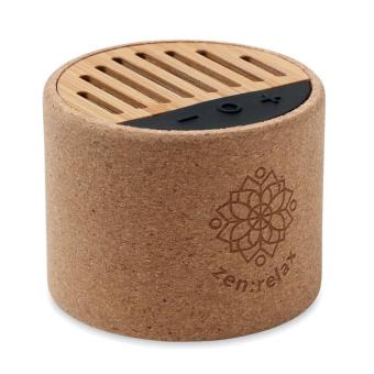 ROUND + Round cork wireless speaker Fawn