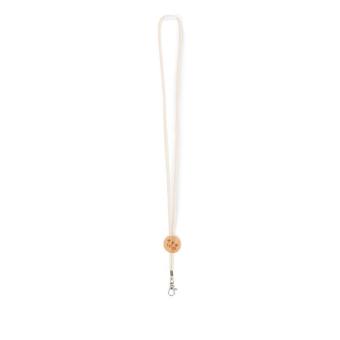 Lanyard mit Metallkarabiner Beige
