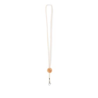 KARA Cotton Lanyard with metal hook Fawn