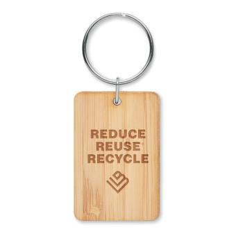 ANGLEBOO Rectangular bamboo key ring Timber