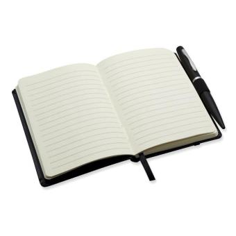 NOTALUX A6 notebook with pen 72 lined Black