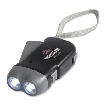 ROBIN 2 LED dynamo torch Black