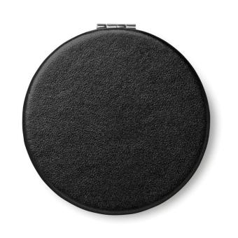 GLOW ROUND Round PU mirror Black