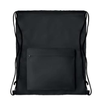 POCKET SHOOP 210D Polyester drawstring bag Black