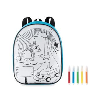 BACKSKETCHY Rucksack mit 5 Filzstiften Türkis