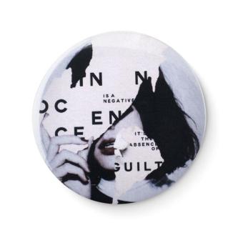 PIN OPENER Magnet-Badge mit Kapselheber Silber matt