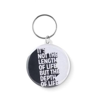 PIN KEY Small pin button key ring White