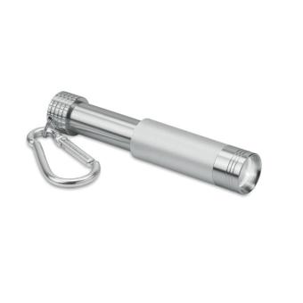 POP LIGHT Aluminium/ABS LED key ring Silver