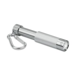 POP LIGHT Taschenlampe mit Karabiner Silber