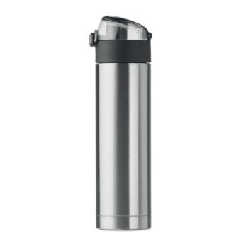 NUUK LUX Double wall bottle 400ml Flat silver