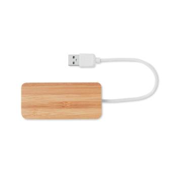 VINA Bamboo USB 3 ports hub Timber