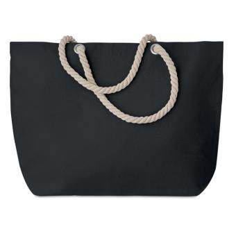 MENORCA Beach bag with cord handle Black