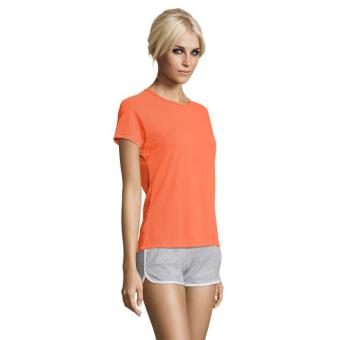 SPORTY WOMEN T-SHIRT POLYES, neon orange Neon orange | XS