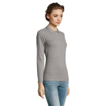PERFECT LSL WOMEN POLO 180, Grey melange Grey melange | L