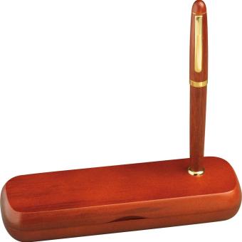 Holz Schreibset mit Kugelschreiber und Füllfederhalter Braun