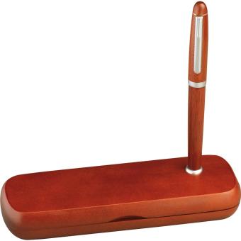 Holz Schreibset mit Kugelschreiber und Füllfederhalter Braun