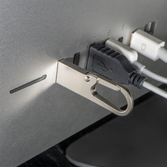Metal USB stick with carabiner - 8GB Convoy grey