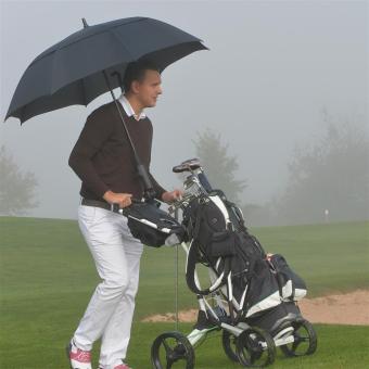 Golfschirm aus Pongee mit Windfang Schwarz