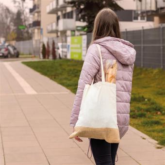 Carrying bag with jute bottom White