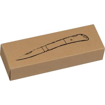 Folding knife with wooden handle Brown