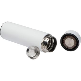 Vakuum Edelstahlflasche mit LED Temperaturanzeige Weiß