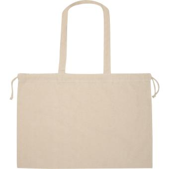 Bio Baumwolltasche mit Verschluss Beige