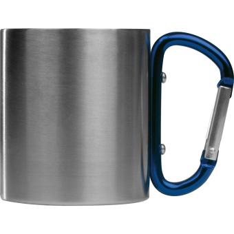 Tasse aus Metall mit Karabinerhaken, 200ml Blau