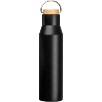 Drinking bottle made from recycled stainless steel Black