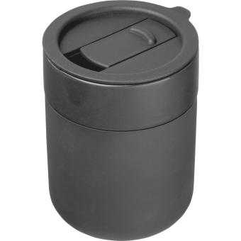 Ceramic drinking cup with silicone sleeve, 340ml Anthracite