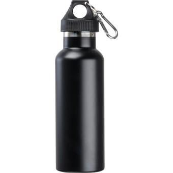 Vacuum flask, matt, 500ml with carabiner Black
