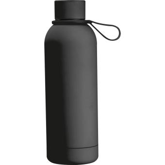 Rubberised drinking bottle with loop, 500 ml Anthracite