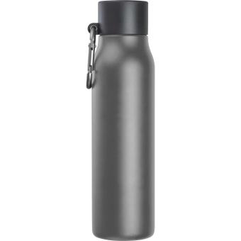 Vakuum Trinkflasche mit Karabiner, 600ml Anthrazit
