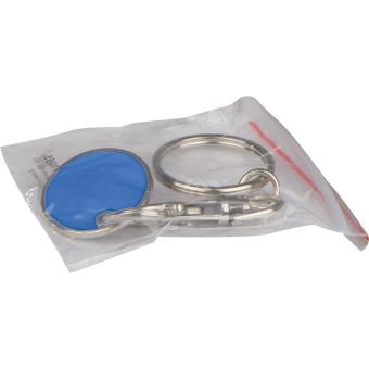 Keyring with shopping coin Aztec blue