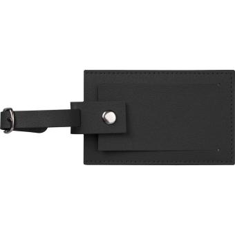 Faux leather luggage tag AMALIA Black