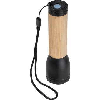 Bambus Taschenlampe mit Akku Beige