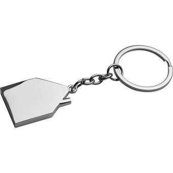 Metal keyring in house shape Convoy grey