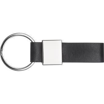Keyring with a black PU strap Convoy grey