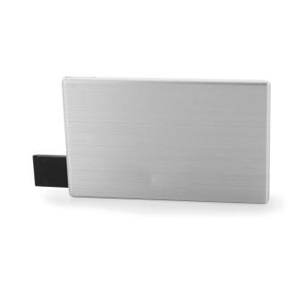 USB Stick Karte Elegance Flat silver | 128 MB