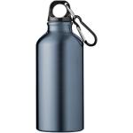Oregon 400 ml Aluminium Trinkflasche mit Karabinerhaken Silbergrau