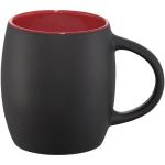 Hearth 400 ml ceramic mug with wooden coaster Black/red