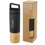 Torne 540 ml copper vacuum insulated stainless steel bottle with bamboo outer wall Black
