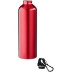 Oregon 770 ml RCS certified recycled aluminium water bottle with carabiner Red