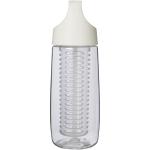 HydroFruit 700 ml recycled plastic sport bottle with flip lid and infuser, white White,transparent