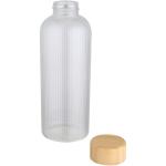 Mirage 650 ml einwandige Trinkflasche aus Borosilikatglas mit Bambusdeckel Transparent