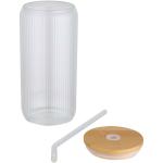 Mirage 500 ml einwandiges Glas aus Borosilikatglas mit Bambusdeckel Transparent