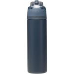 Theron 800 ml RCS recycled single wall stainless steel water bottle with dual function lid Navy
