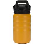 Knox 350 ml RCS recycled double wall stainless steel sport bottle with flip straw Yellow